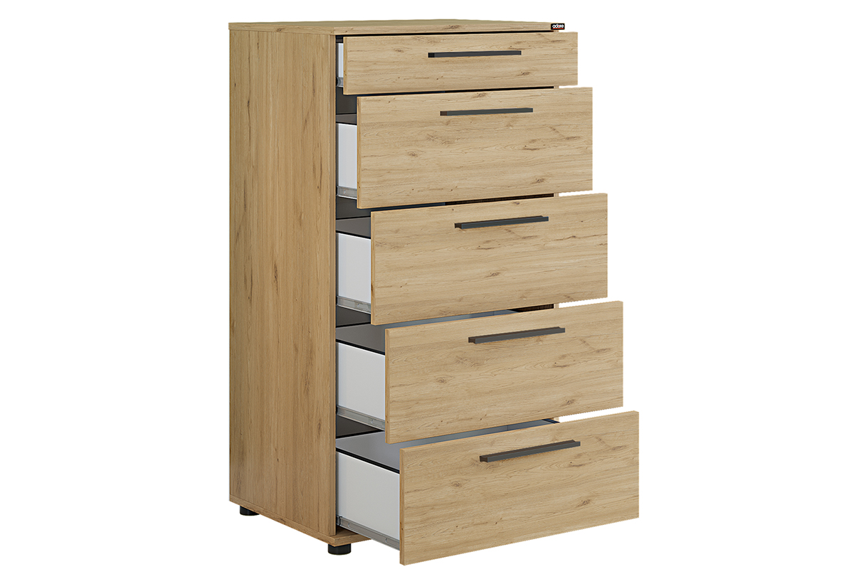 Απεικονίζεται η συρταριέρα ανοιχτή.